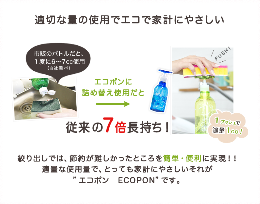適切な量の使用でエコで家計にやさしい